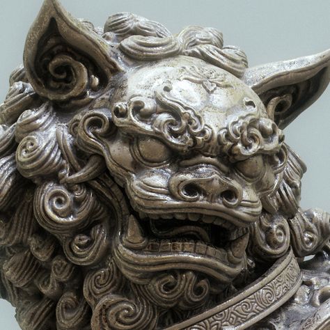 Chinese Lion Statue, Foo Dog Tattoo, Hanya Tattoo, Chinese Lion, Lion Statue, Stone Lion, Fu Dog, Ancient Statues, Lion Dog