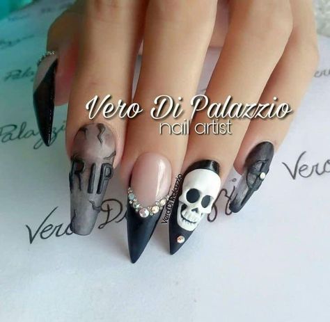 3d Skull Nails, Skull Nails Acrylic, Halloween Mandala, Multicolor Nails, Nails For Sale, Skull Nail Art, Secret Nails, Holloween Nails, Skull Nails