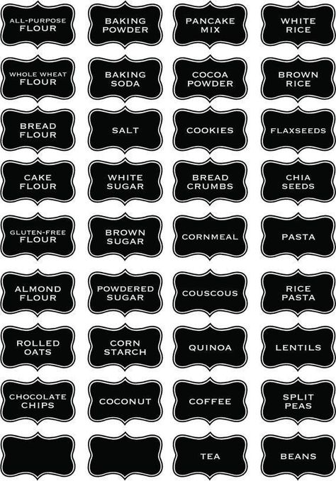 Kitchen Canister Labels, Kitchen Essentials List, Canister Labels, Organize Your Pantry, Pantry Sign, Spice Jar Labels, Kitchen Labels, Paypal Money, Organizing Labels