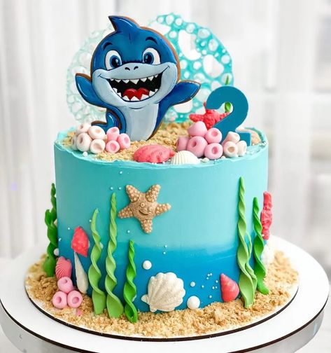 15 Adorable Baby Shark Birthday Cake Ideas (They're So Cute) Baby Boy Birthday Cake 2nd, 1st Birthday Boy Cake Ideas, Baby Shark Birthday Party Boy Cake, Boys Cakes Birthday, Birthday Cake For Baby Boy 2nd, Birthday Cake For Kids Boy, 1st Birthday Cake Ideas For Boys, Bday Cake For Boys Kids, 3rd Birthday Cake For Boy