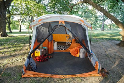 Sedan Camping, Porch Tent, Camping Accesorios, Camping 101, Camping Inspiration, Camping Set Up, Truck Tent, Family Cabin, Family Tent Camping