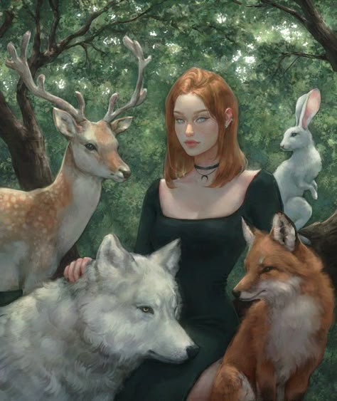 Redhead Art, Deer Girl, Forest Deer, Wild Animals Pictures, Fantasy Drawings, Wolf Girl, Let It Shine, Witch Aesthetic, Fantasy Artist