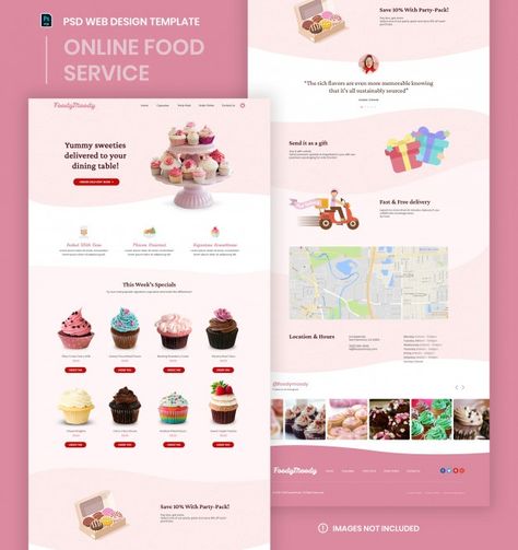 Food Website Design, Bakery Website, Medical Website Design, Restaurant Website Design, Magazine Design Cover, Food Delivery Business, Food Web Design, Delivery Business, Website Design Inspiration Layout