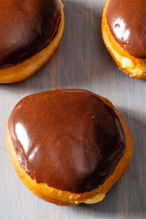 Boston Cream Doughnut, Chocolate Frosting Recipes, Cookie Toppings, America's Test Kitchen Recipes, Boston Cream, Cooks Illustrated, Baked Donuts, Fool Proof Recipes, Americas Test Kitchen