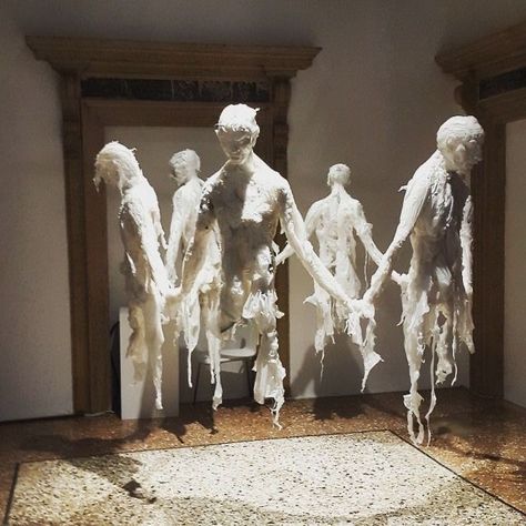 moon knight aesthetic, marc spector aesthetic ♡ Art Gallery Sculpture, Nevertheless Sculpture, Khalil Chishtee, Emotional Sculpture, Surreal Sculpture, Conceptual Sculpture, Unique Sculptures, Figurative Sculpture, Plastic Bags