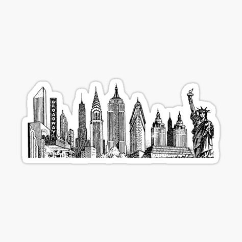 New York Stickers Aesthetic, Preppy Stickers Aesthetic, Cute Laptop Stickers Aesthetic, Journal Stickers Ideas, Cool Stickers Aesthetic, Redbubble Stickers Aesthetic, Aesthetic Stickers Cool, Architecture Stickers, Laptop Stickers Collage