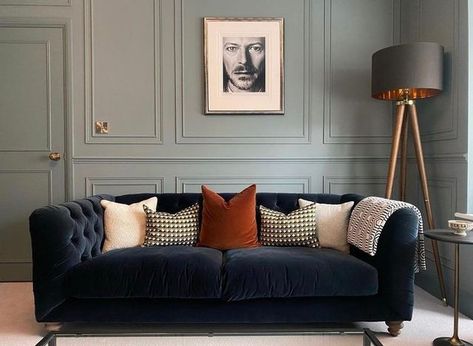 Terrace Living Room Ideas, Chesterfield Sofa Living Room Ideas, Living Room Chesterfield Sofa, Room Creative Ideas, Neo Classical Interiors, Color Drenching, Best Living Room Ideas, Farrow And Ball Living Room, Chesterfield Sofa Living Room