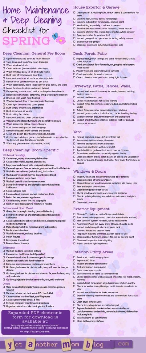 Spring Cleaning & Home Maintenance Checklist Deep Cleaning Checklist, Cleaning Home, Home Maintenance Checklist, Maintenance Checklist, Spring Cleaning Checklist, House Cleaning Checklist, Cleaning Checklist, Cleaning Schedule, House Cleaning Tips