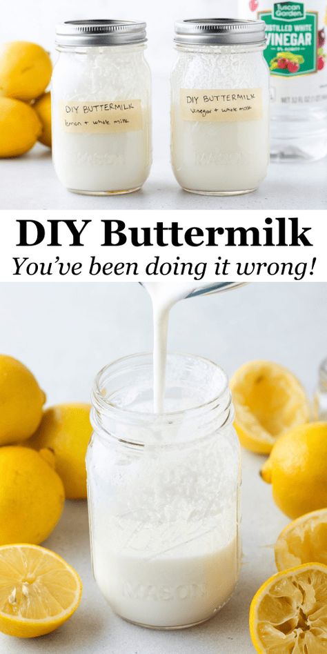 This homemade buttermilk tutorial is unlike any other you'll find online. I teamed up with my husband (who has a Ph.D. in Chemistry) to figure out how to make buttermilk that tastes as close to the store-bought versions we love as possible. Now I'm sharing the results and the best way to make buttermilk at home. Diy Buttermilk How To Make, How To Make Homemade Buttermilk, Buttermilk Diy, Buttermilk Recipes Homemade, Make Buttermilk, How To Make Buttermilk, Most Popular Desserts, Homemade Bread Recipes Easy, Buttermilk Recipes