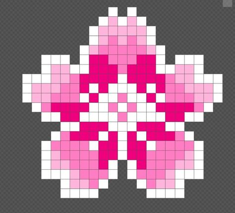 Peeler Bead Ideas Cute, Sakura Perler Beads, Purple Perler Bead Patterns, Easy Perler Bead Patterns Minis, Peeler Bead Design, Pink Perler Bead Patterns, Flower Perler Bead Patterns, Perleplader Ideas Cute, Perler Beads Ideas Easy Cute