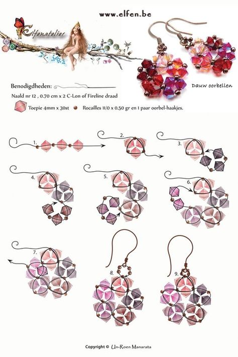 Seed Bead Tutorials, Anting Manik, Projek Menjahit, Bead Tutorials, Beaded Jewlery, Beaded Jewelry Tutorials, Handmade Jewelry Tutorials, Seed Bead Tutorial, Beaded Earrings Patterns