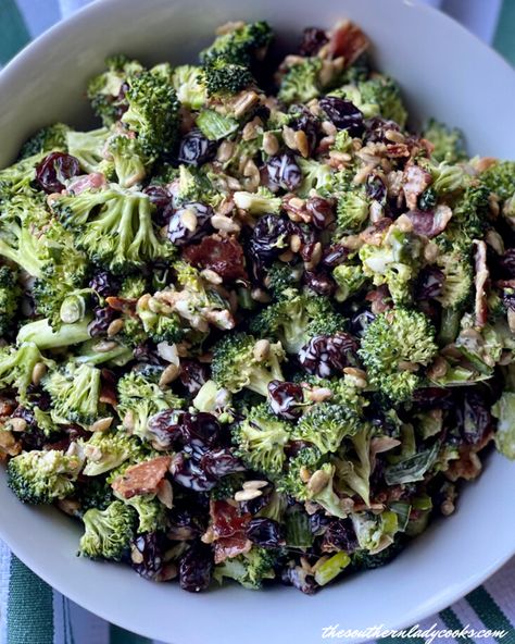 You searched for Broccoli salad - The Southern Lady Cooks Broccoli Raisin Salad, Recipe With Raisins, Salad With Raisins, Recipe For Broccoli, Broccoli Salad With Raisins, Raisin Salad, Easy Broccoli Salad, Great Salad Recipes, Raisin Recipes