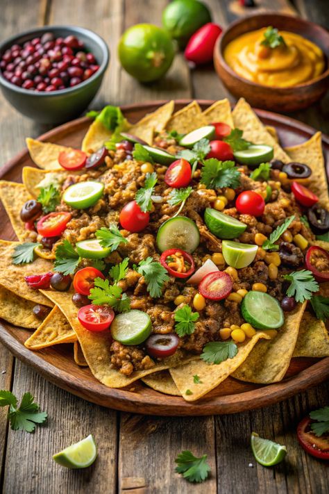 Quick and Delicious Vegan Nachos in 5 Steps Crunchy Corn, Nacho Fries, Vegan Nachos, Vegan Appetizers, Corn Chips, Vegan Cheese, Vegan Food, Black Beans, Nachos