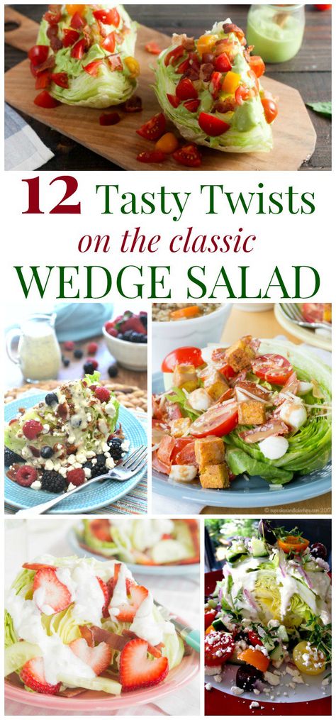 Lettuce Wedge Salad Recipes, Classic Wedge Salad, Wedge Salad Recipes, Big Salads, Lettuce Wedge, Coconut Smoothie Recipe, Wedge Salad, 1200 Calorie, Healthy Recipes Easy Snacks