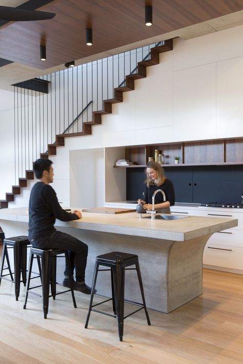 Sheppard Wilson by Sam Crawford Architects Staircase Near Kitchen, Stairs Behind Kitchen, Stairs By Kitchen, Stairs Next To Kitchen, Stairs In The Kitchen, Kitchen Under Staircase, Kitchen Near Stairs, Staircase In Kitchen, Kitchen With Stairs