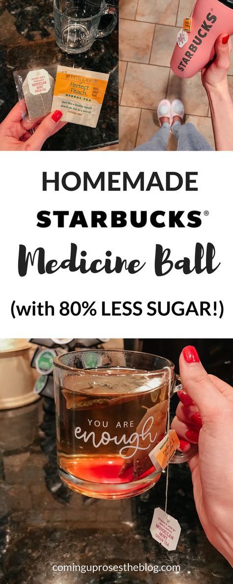 Medicine Ball Recipe, Starbucks Medicine Ball Tea, Starbucks Medicine Ball Recipe, Medicine Ball Tea, Starbucks Medicine Ball, Homemade Medicine, Homemade Starbucks, Less Sugar, Medicine Ball