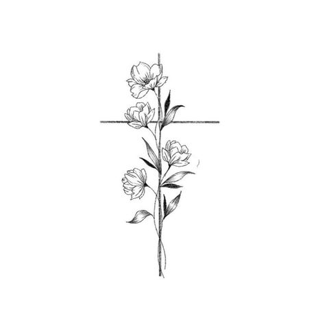 Simple Cross Tattoos For Women, Cross Tattoo For Women, Cross Tattoo With Flowers, Flower Cross Tattoo, Crucifix Tattoo, Carnation Flower Tattoo, Simple Cross Tattoo, Tattoo With Flowers, Carnation Tattoo