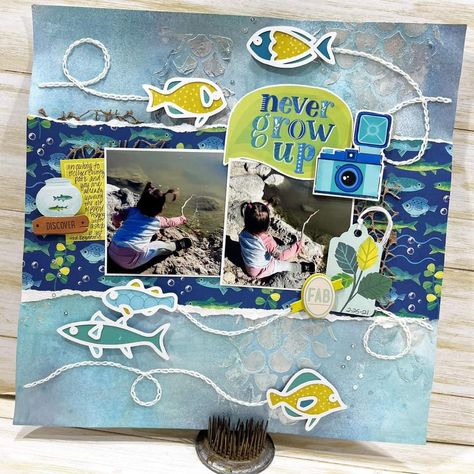 Aquarium Scrapbook Layouts, Life Scrapbook Ideas, Page Layout Ideas, Beach Scrapbook, Life Scrapbook, Graduation Scrapbook, Scrapping Ideas, Vacation Scrapbook, Lazy River