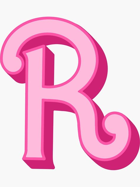 Barbie Font Letters, Barbie Letters, Princess Letters, R Sticker, Sticker Drawing, Barbie Party Decorations, Initial R, The Letter R, Barbie Doll Cakes