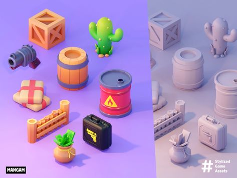 Low Poly Games, Unity Games, 2d Game Art, Game Props, Game Ui Design, Low Poly Art, Mobile Art, Game Concept Art, Cute Games