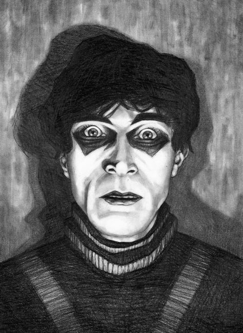 Cesare the Somnambulist, Rono22. Cesare Caligari, Dr Caligari, Film Analysis, Scary Clown Makeup, Scary Clown, Scary Clowns, The Cabinet, French Bull, Clown Makeup