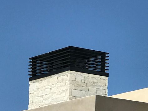 Chimney Design Modern, Chimney Shroud, Modern Chimney, Metal Chimney, Industrial Style Interior Design, Transitional Architecture, Fireplace Showroom, Chimney Design, Column Lighting