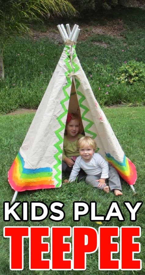 Teepee Diy, Outdoor Teepee, Play Teepee, Diy Teepee, Paint Canvas, Teepee Tent, Play Tent, Teacher Planner, Color Crafts