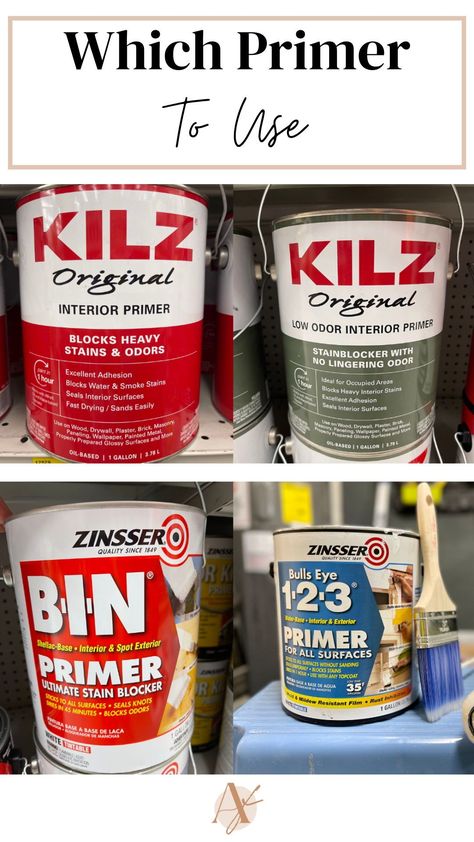 Not sure what primer you should use for your next DIY project? I did a little research and found that there really is a difference between the different primers that are on the market. Here I provide a comparison between the two most commonly used primers & explain when & why you should use them. Here you will find out what is the best primer for DIY projects including: wood paneling, for wood furniture, wood trim, wood cabinets, stained wood and more! Marking Tools For Identification, Best Primer For Wood Paneling, Best Primer For Ikea Furniture, Primer For Laminate Furniture, Primer For Wood Furniture, Kitchen Cabinet Primer, Best Primer For Laminate Furniture, Best Kitchen Cabinet Primer, How To Paint Over Oil Based Paint