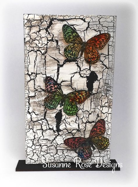 Tree With Butterflies, Visible Image, Altered Canvas, Tim Holtz Cards, Mixed Media Art Canvas, Mixed Media Crafts, Mixed Media Tags, Intuitive Art, Butterfly Cards