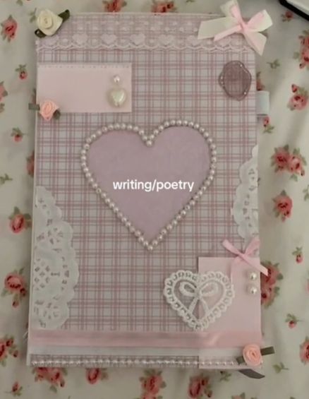 Pink Scrapbook, Cute Diary, Heart Journal, Scrapbook Cover, Bullet Journal Cover Ideas, Diary Covers, Bulletin Journal Ideas, Pretty Journals, Diy Journal Books