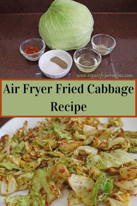 Air Fryer Fried Cabbage Recipe Air Fryer Fried Cabbage Recipes, Cabbage Chips Air Fryer, Cabbage In The Air Fryer, Air Fryer Cabbage Recipes, Air Fry Cabbage, Airfryer Cabbage, Air Fried Cabbage, Air Fryer Cabbage, Fryer Cabbage