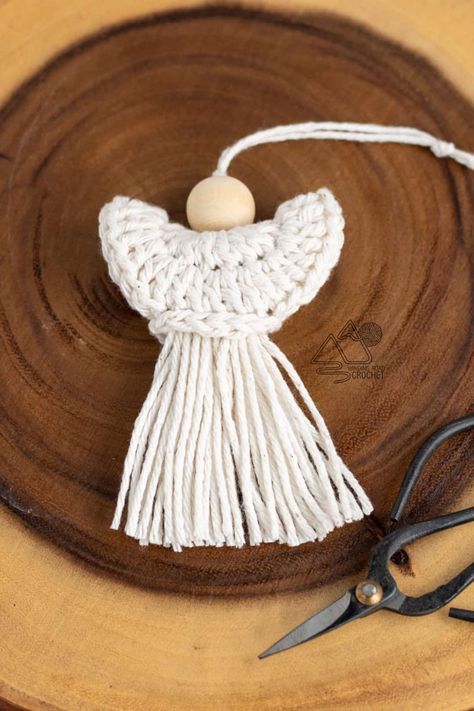 Crochet Angel Ornament Free Pattern and Video Tutorial - Winding Road Crochet Crochet Angel Ornament, Crochet Christmas Angel, Angel Crochet Pattern Free, Crochet Hair Tie, Winding Road Crochet, Crochet Angel Pattern, Crochet Christmas Ornaments Free, Crochet Ornament Patterns, Christmas Crochet Patterns Free