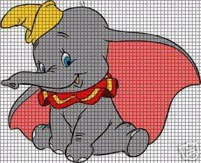 Crochet Dumbo, C2c Patterns, Image Pixel Art, Disney Blanket, Disney Crochet Patterns, Afghan Stitch, Disney Cross Stitch Patterns, Graph Crochet, Crochet Disney