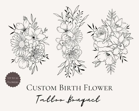 This Digital Drawings & Illustrations item by burnatiie has 311 favorites from Etsy shoppers. Ships from Spain. Listed on Jul 10, 2024 Floral Line Tattoo, Family Birth Flower Tattoo, Flower Design Tattoo, Flower Tattoo Bouquet, Flower Arm Tattoos For Women, Tattoo Bouquet, Birthday Flower Bouquet, Grandma Tattoos, November Flower