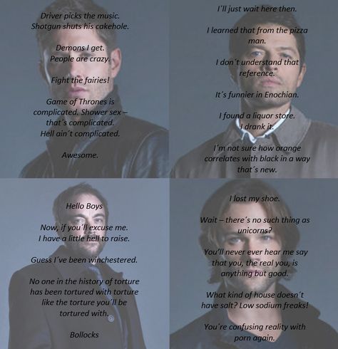 Sam Winchester Quotes, Dean Winchester Quotes, Crowley Spn, Spn Quotes, Crowley Quotes, Quotes Lines, Sam And Gabriel, Crowley Supernatural, Supernatural Actors