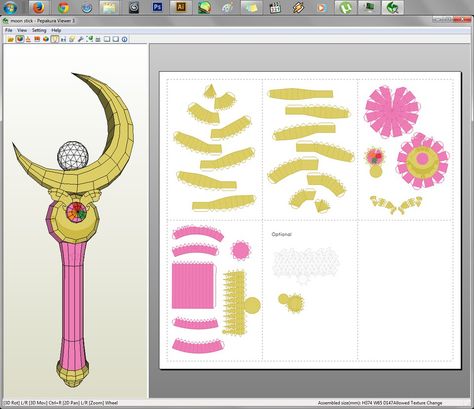 Sailor Moon - Moon Stick Papercraft by aiko-chan14 on deviantART Sailor Moon Party, Sailor Moon Crafts, Sailor Moon Birthday, Sailor Moon Wands, Sailor Moon Wedding, Teddy Bear Patterns Free, Anime Magic, Sailor Moon Stars, Moon Party