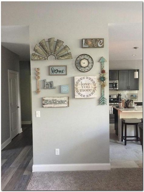 Craft Room Gallery Wall, Hobby Lobby Farmhouse Decor, Salalah, Wall Designs, Farmhouse Interior, Gallery Walls, In This House, Creative Home Decor, Country House Decor