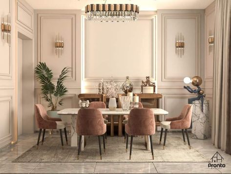 4 Seater Dining Table, Office Wall Design, Tbr List, Dinning Room Design, Dining Room Interiors, House Luxury, Neo Classic, Luxury Dining Room, Living Room Design Decor