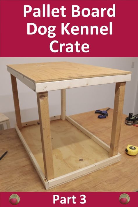 Diy Pallet Dog Kennel, Plywood Dog Crate, Wooden Dog Crate Diy, Dog Crate Furniture Diy Plans Free, Pallet Dog Crate, Dog Box Ideas, Pallet Dog Kennel, Xxl Dog Crate, Dog Kennel Ideas