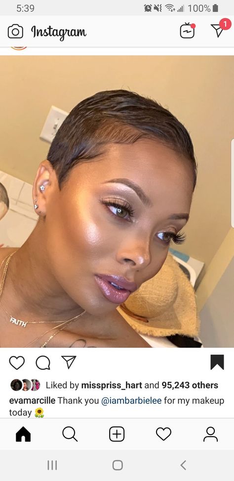 Eva Marcille Short Hair, Short Hair Pixie, Bombshell Makeup, Eva Marcille, Natural Glam Makeup, Cut Life, Short Hair Pixie Cuts, Short Sassy Hair, Hair Pixie