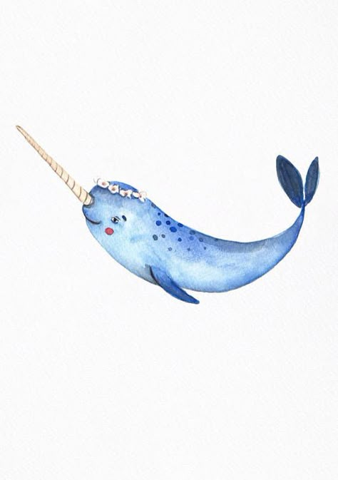 Narwhal Drawing, Narwhal Birthday Party, Narwhal Art, Narwhal Party, Animal Print Nursery, Cute Narwhal, Mermaid Illustration, Decor Illustration, Underwater Art