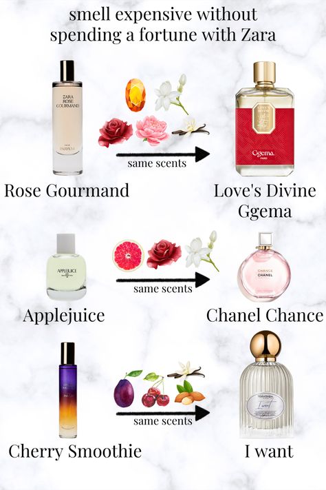 best zara dupes Zara Finds, Zara Perfume, Versace Perfume, Instagram Hacks, Diy Beauty Treatments, Versace Bright Crystal, Fragrances Perfume Woman, Perfume Collection Fragrance, Chanel Perfume