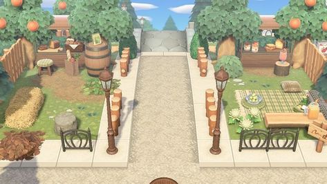 Animal Crossing Town Path, Town Entrance Animal Crossing, Animal Crossing Springcore Entrance, Animal Crossing Spring Ideas, Animal Crossing Path Ideas, Acnh Town Entrance, Acnh Springcore Entrance, Acnh Towncore Entrances, Animal Crossing Island Inspiration Entrance