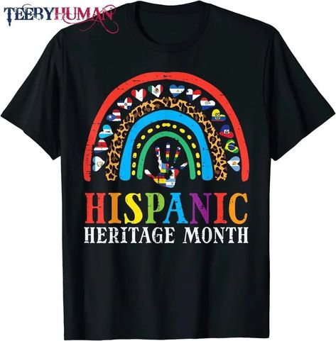 Leopard Rainbow Flags Hispanic Heritage Month Women Girls T-Shirt Check more at https://teebyhuman.com/product/leopard-rainbow-flags-hispanic-heritage-month-women-girls-t-shirt/ Rainbow Flags, Spanish Heritage, Hispanic Men, Hispanic Heritage Month, Hispanic Heritage, Heritage Month, Rainbow Flag, Girls T Shirt, Flag