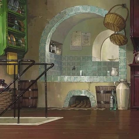 Howl's Moving Castle Scenes, Howl's Moving Castle Aesthetic, Castle Kitchens, 하울의 움직이는 성, Castle Rooms, Ghibli Anime, Castle Decor, Castle Aesthetic, Moving Wallpapers