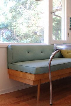 Breakfast Nook Cushions, Modern Banquette, Seating In Kitchen, Banquette Ideas, Modern Mid Century Kitchen, Mid Century Dining Room, Banquette Seating In Kitchen, Corner Seating, Kitchen Banquette