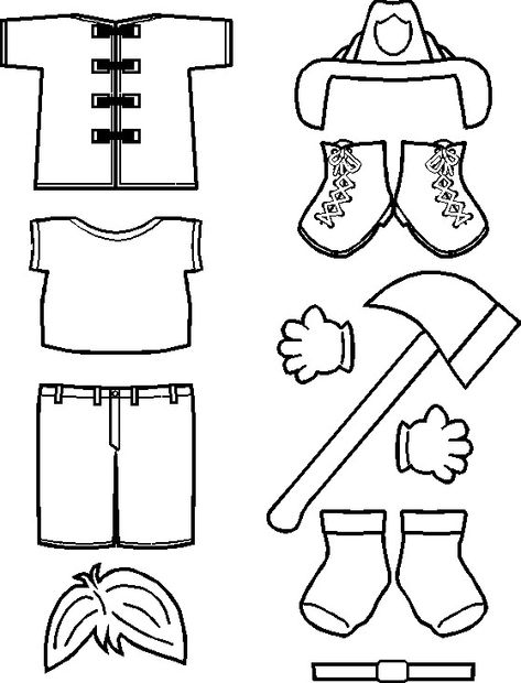 paper doll Fireman Friends clothes Fireman Crafts, Fire Safety Theme, Fire Safety Preschool, Turkey Disguise Project, Fire Prevention Week, Turkey Project, Fireman Hat, Community Helpers Preschool, Turkey Disguise