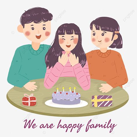 International Day Of Families, Birthday Cake Illustration, Family Sketch, Celebrating Birthday, Happy Birthday Blue, Birthday Doodle, Family Png, Family Cake, Cake Illustration