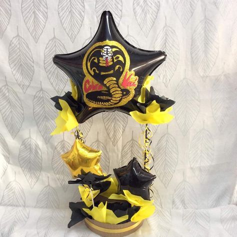 Cobra Kai Party Ideas, Cobra Kai Birthday Party Ideas, Cobra Kai Birthday Party, Karate Inspiration, Diy Floral Mirror, Corba Kai, Karate Kid 3, Kobra Kai, Karate Birthday