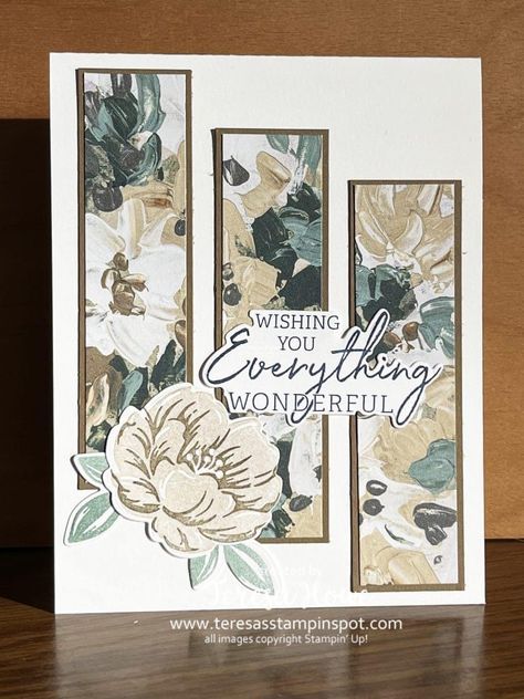 Stampin Up Cards 2017 2018, Su Fancy Flora Dsp Cards, 2023 Stampin Up Card Ideas, Something Fancy Stampin Up Cards, Stampin Up Fancy Flora Dsp Cards, Two Tone Flora Stampinup, Su Cards 2023, Fancy Flora Stampin Up Cards, Stampin Up Two Toned Flora